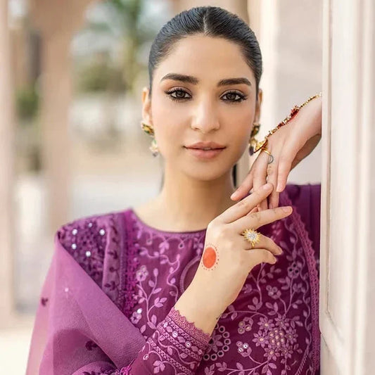 EMBROIDERED LUXURY LAWN UNSTITCHED 3PC