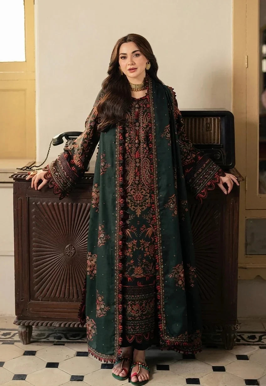 3PC LAWN EMBROIDERED SHIRT WITH ORGANZA EMBROIDERED DUPATTA