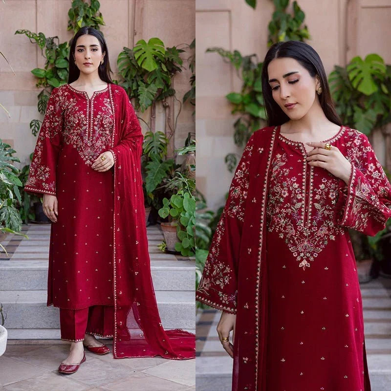 UNSTITCHED | EMBROIDERED 3 PIECE