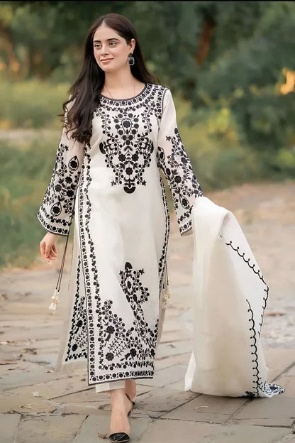 REGAL 3PC LAWN EMBROIDERED SUIT
