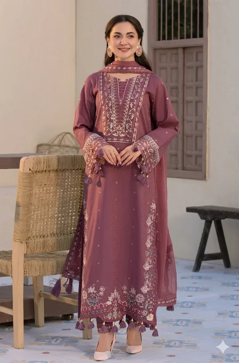 OPULENT LAWN EMBROIDERED 3PC SUIT