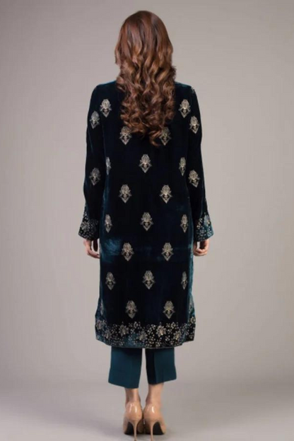 UNSTITCHED 3PC LINEN EMBROIDERED SUIT