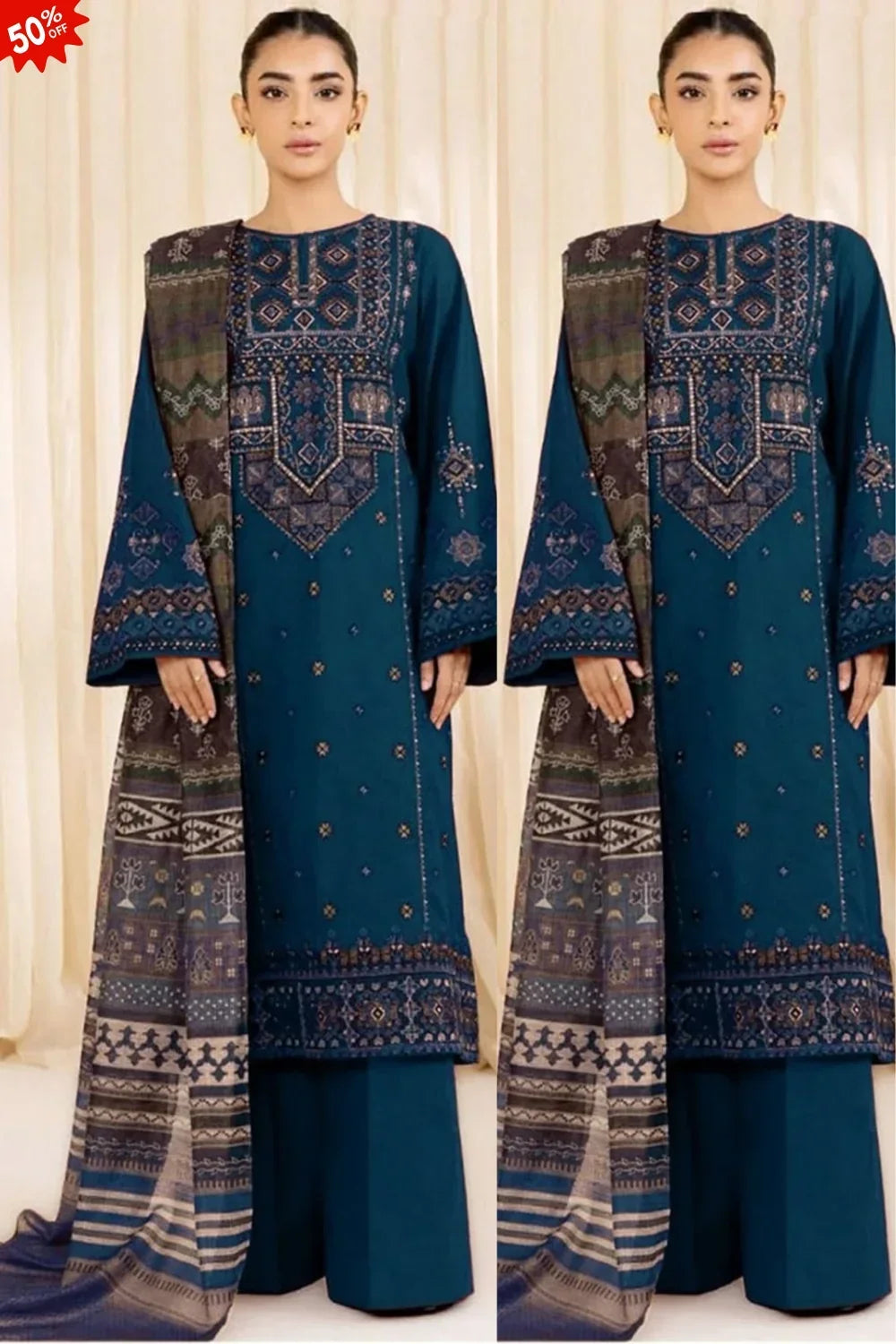 SIGNATURE LAWN HEAVY EMBROIDERED 3PC SUIT