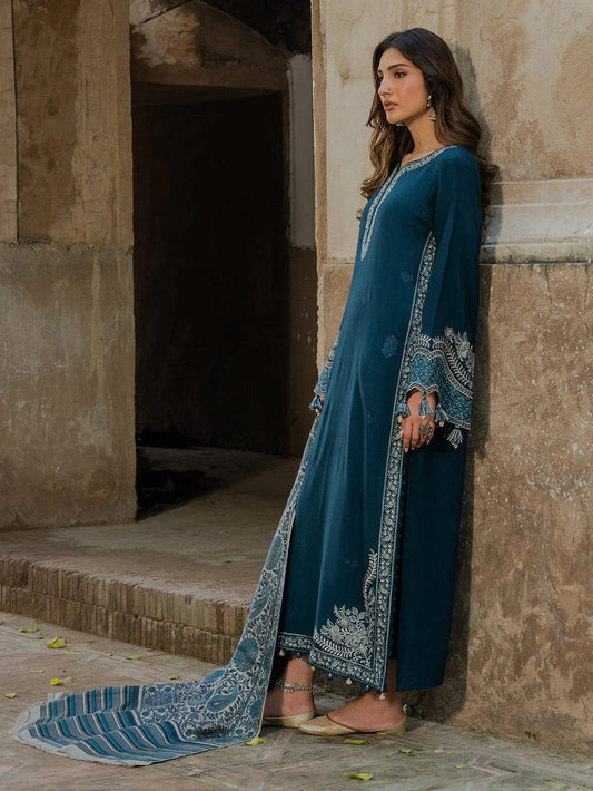 MAJESTIC EMBROIDERED 3PC LAWN SUIT