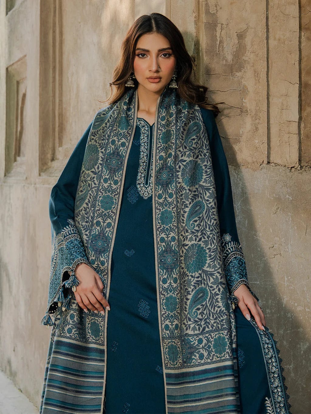 MAJESTIC EMBROIDERED 3PC LAWN SUIT