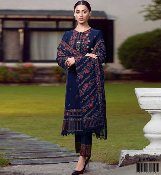 Dhanak 3PC unstitched Embroidered suit