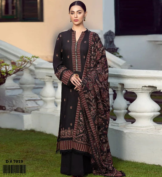 Dhanak 3PC unstitched Embroidered suit