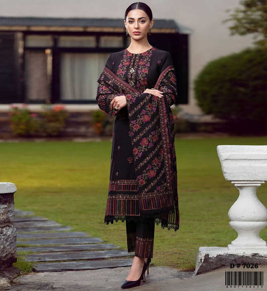 Dhanak 3PC unstitched Embroidered suit