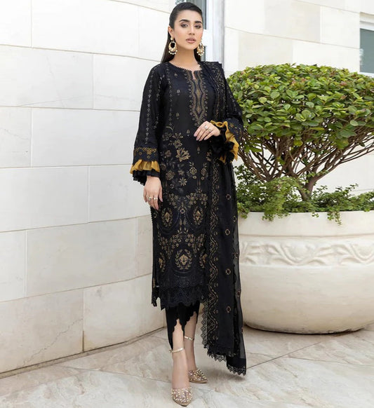 Dhanak 3PC unstitched Embroidered suit