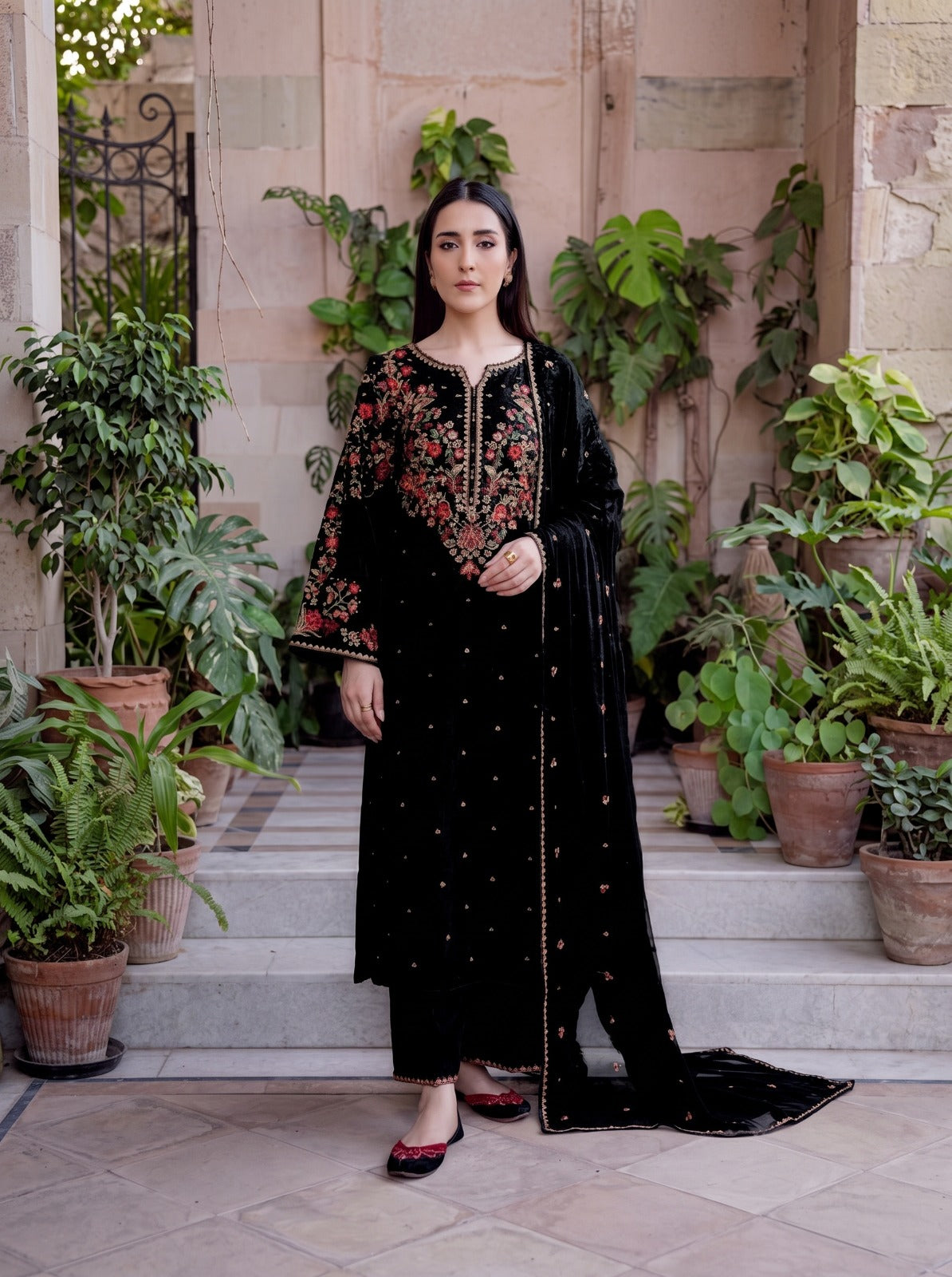Dhanak 3PC unstitched Embroidered suit