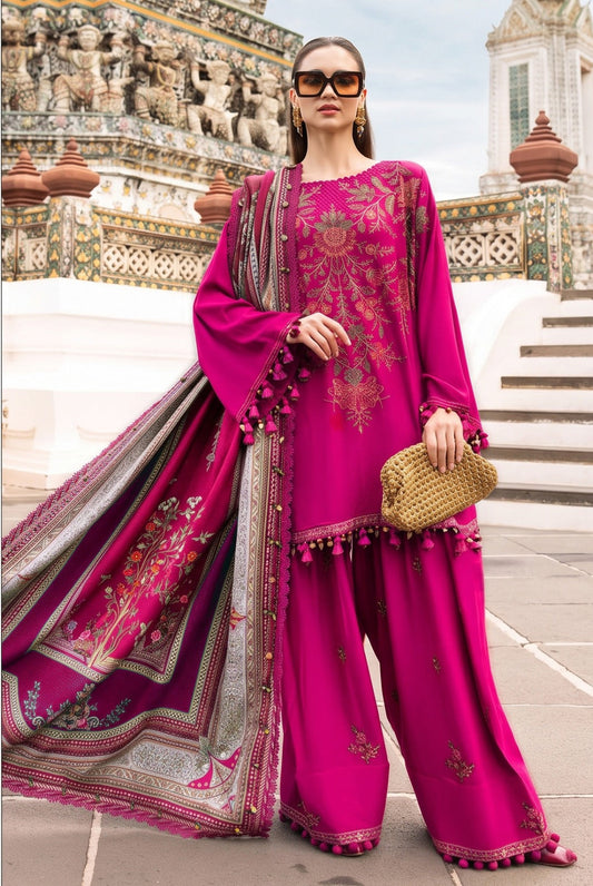 Dhanak 3PC unstitched Embroidered suit