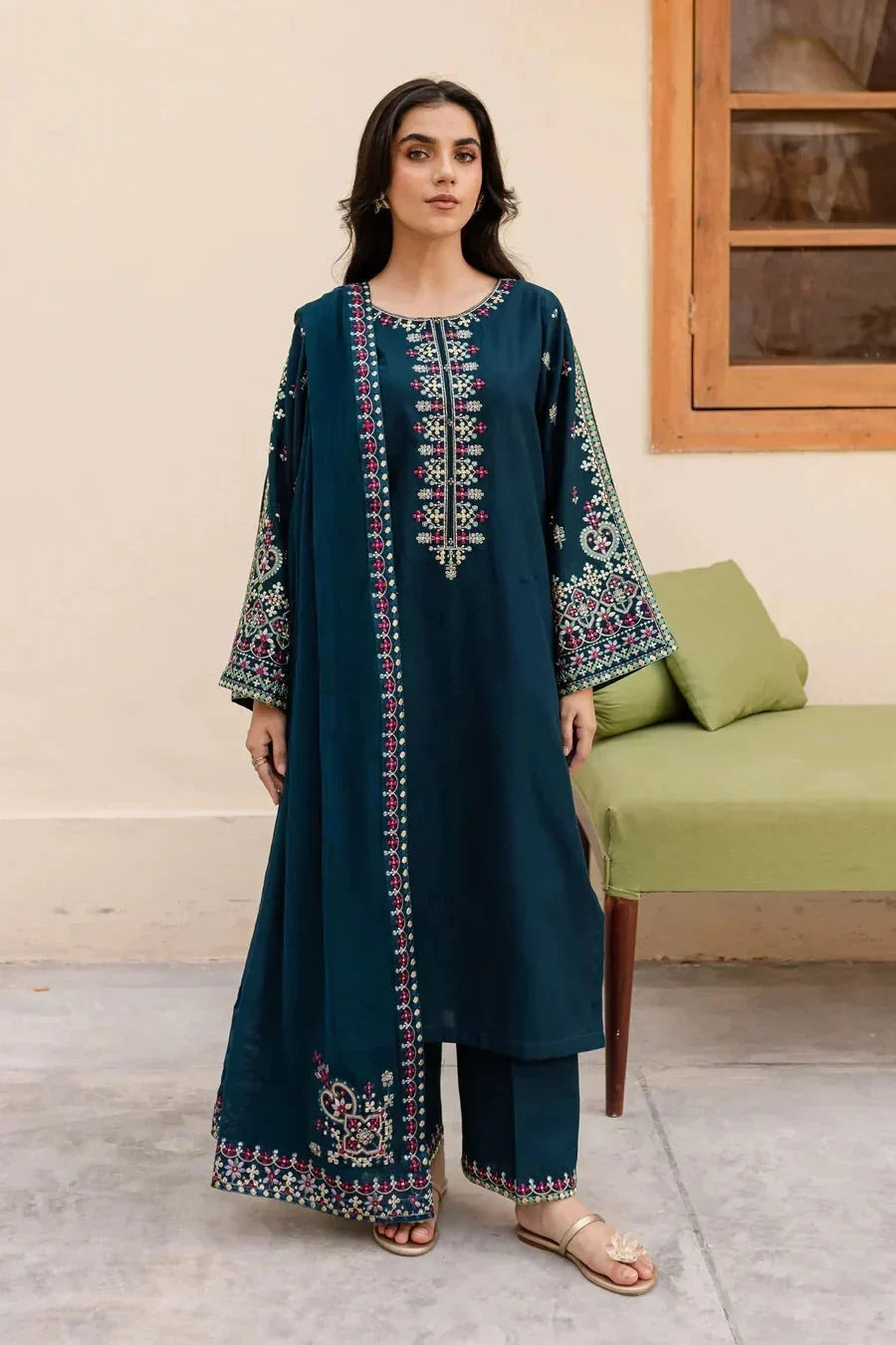 REGAL 3PC LAWN EMBROIDERED SUIT