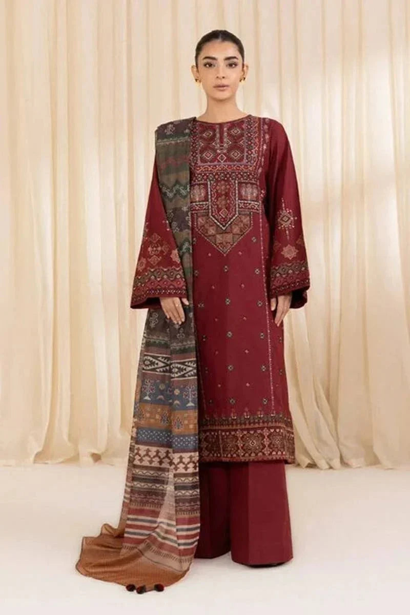 EXCLUSIVE 3PC HEAVY EMBROIDERED LAWN ENSEMBLE