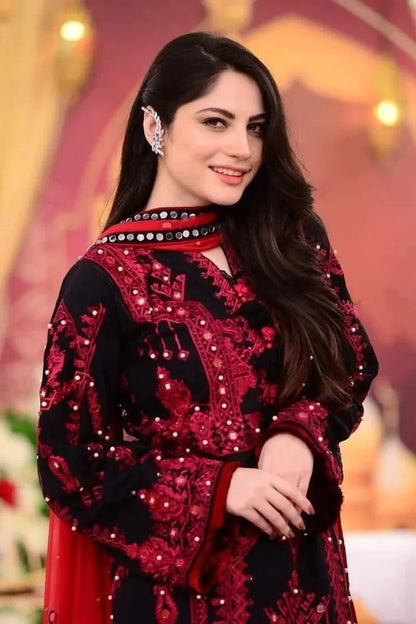 MAJESTIC EMBROIDERED 3PC LAWN SUIT