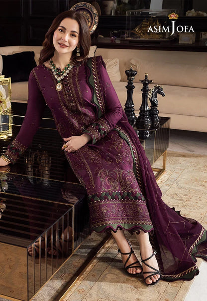 MAJESTIC EMBROIDERED 3PC LAWN SUIT