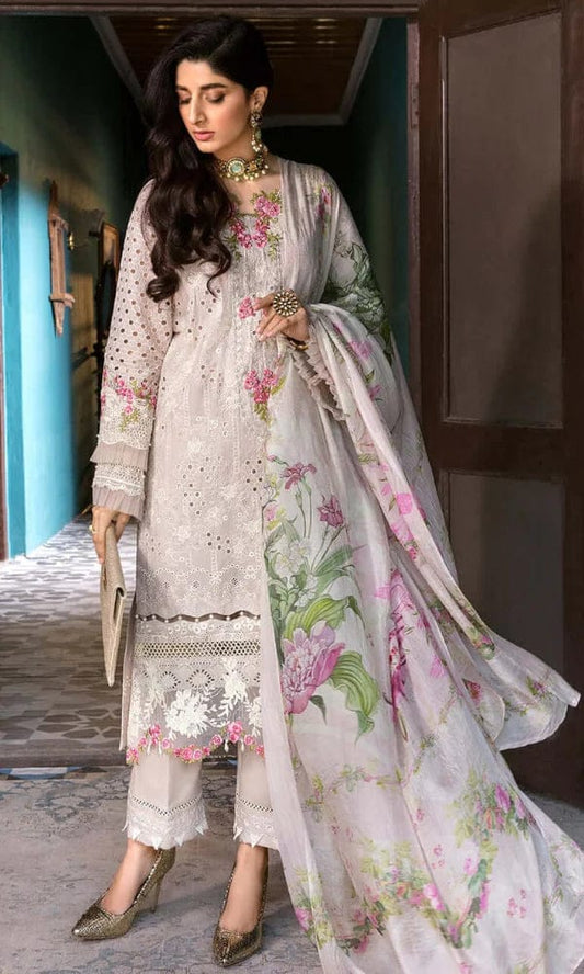 MAJESTIC EMBROIDERED 3PC LAWN SUIT