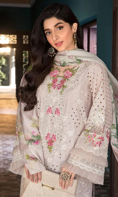 MAJESTIC EMBROIDERED 3PC LAWN SUIT