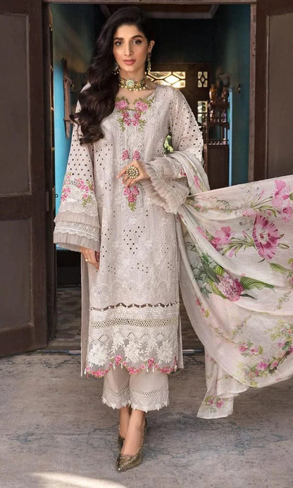 MAJESTIC EMBROIDERED 3PC LAWN SUIT